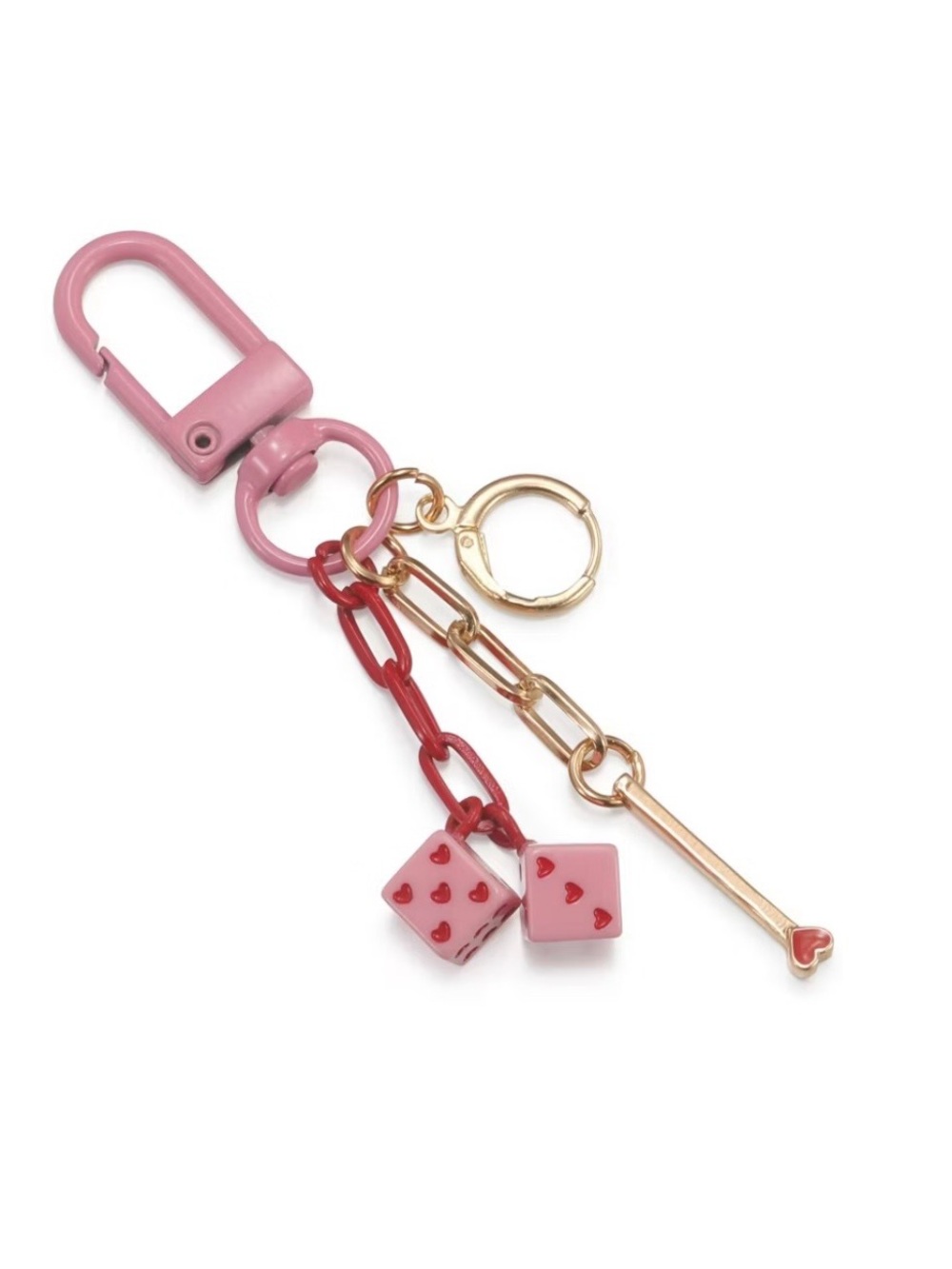 LIp  Charms Pink Y2K Lip Gloss Dice Bag Charm Keychain NWT